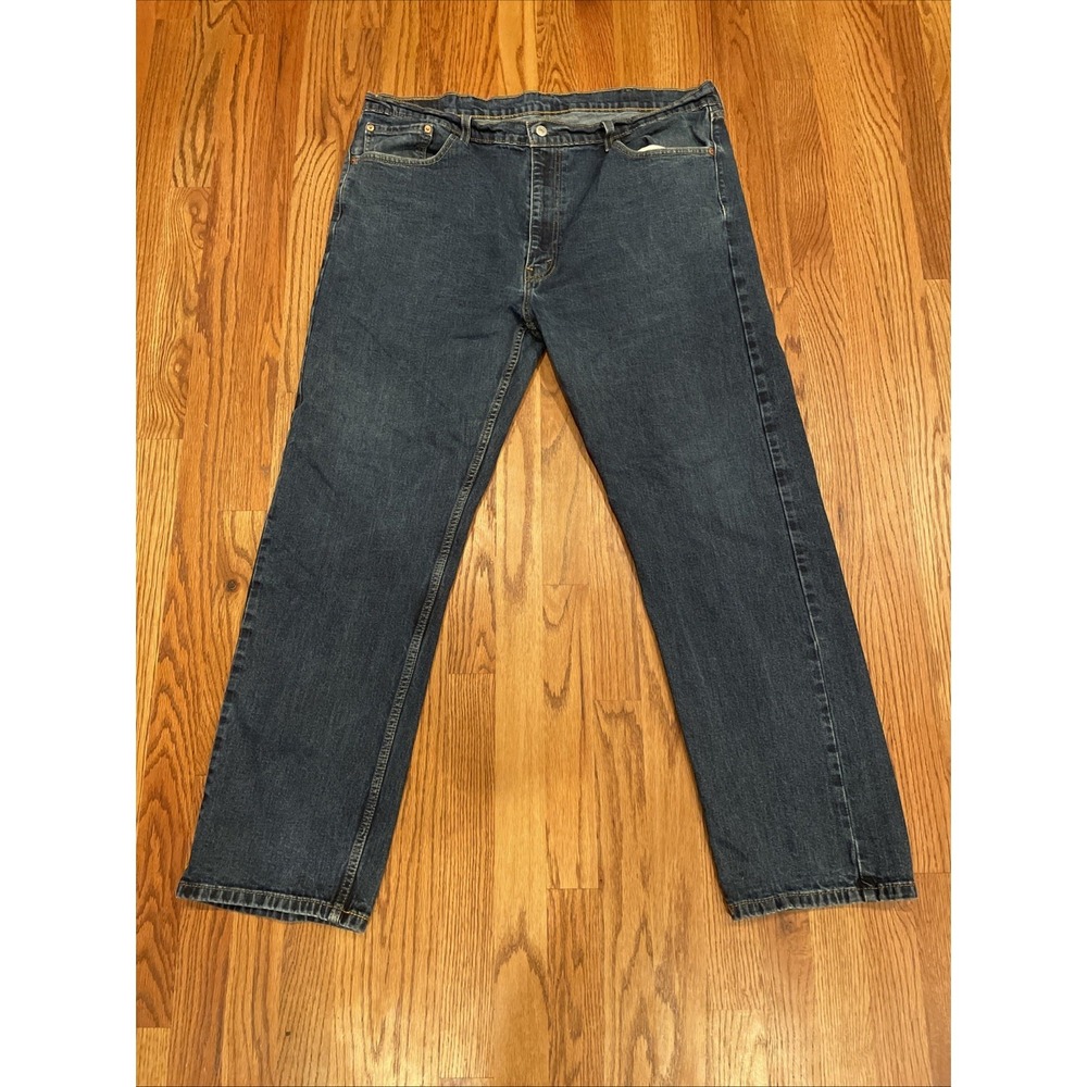 Levis Men's 505 Regular Fit Jeans Blue Medium Wash Size 42x32 Straight Leg